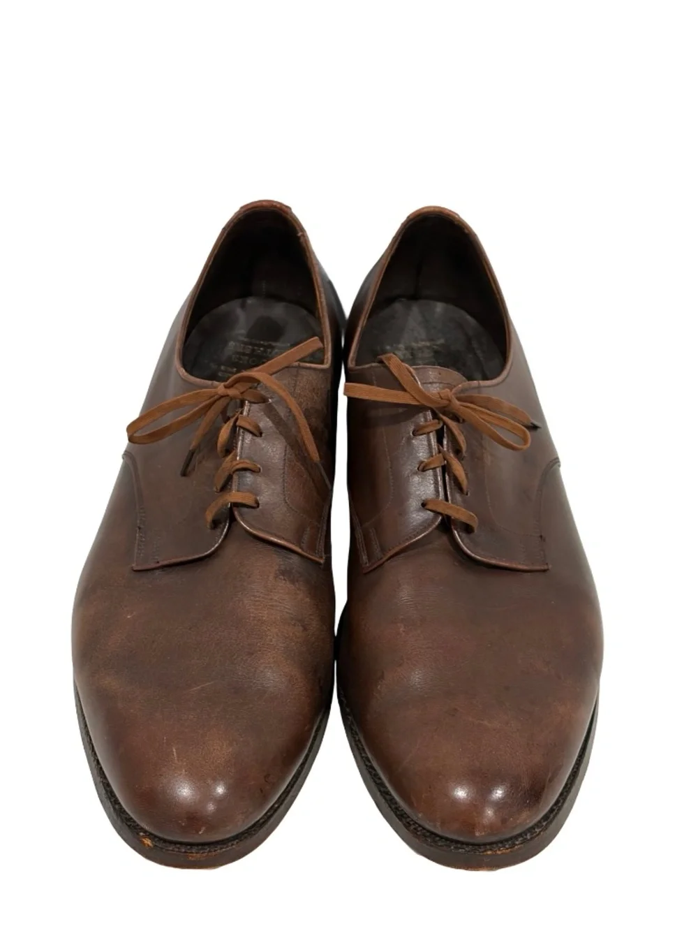 Brooks Brothers Brown Leather Plain Toe Derby Dress Shoes Mens Size 12